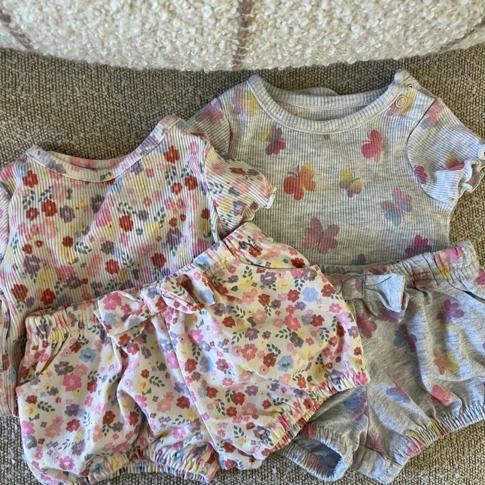 Garanimals - Short sleeve onesie and short sets floral spring themed